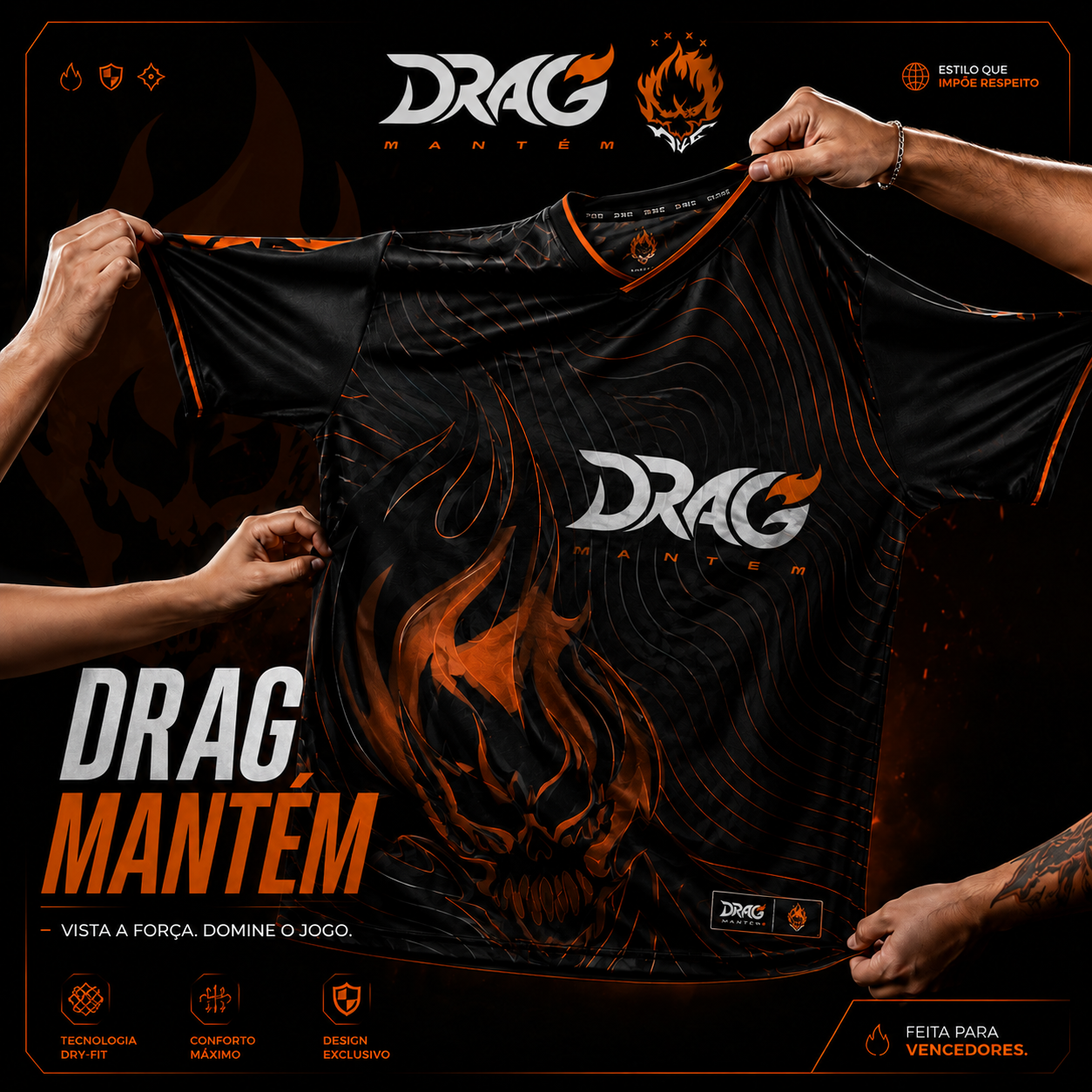 Camisa oficial Drag Mantém — vista a força, domine o jogo