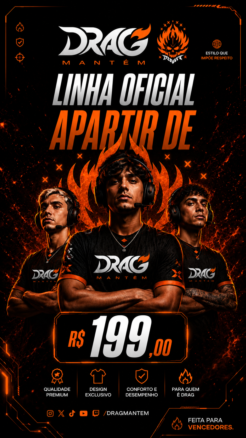 Linha oficial Drag Mantém — camisas a partir de R$ 199,00